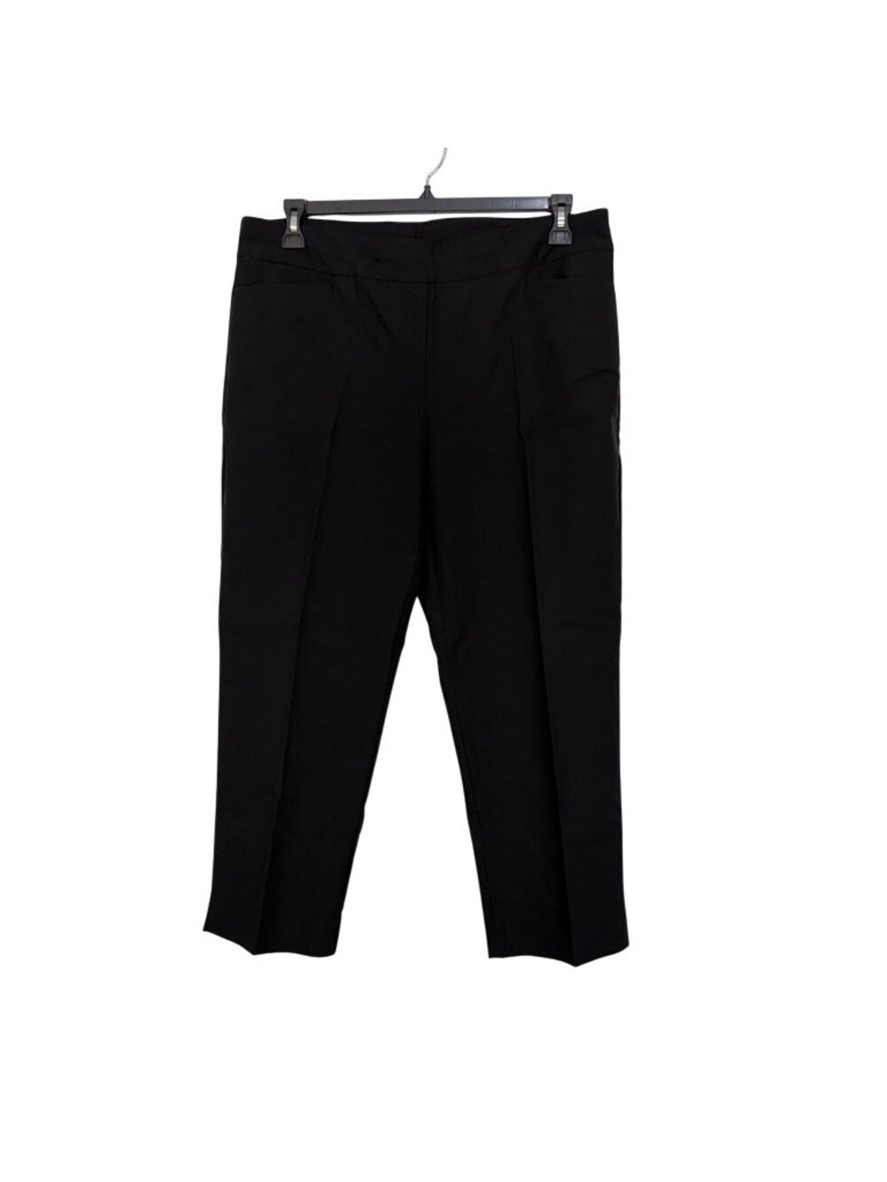 Chicos Womens Black Tapered Pants Size 2.5 US 14 Stretch Pull On Elastic Waist